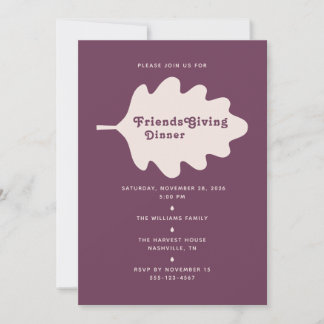 Tarjeta de invitación a la cena minimalista de Fri