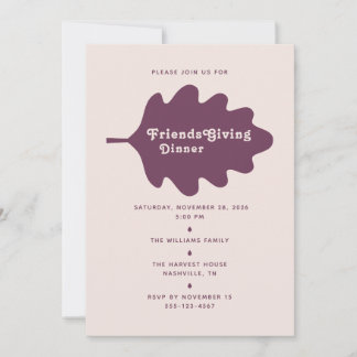Tarjeta de invitación a la cena minimalista de Fri