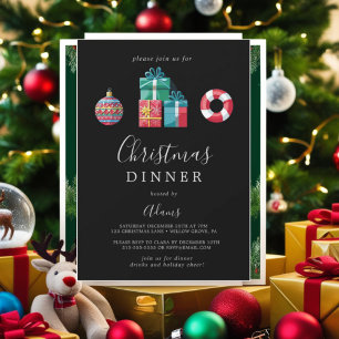 Tarjeta de invitación a la cena para navidades - 2