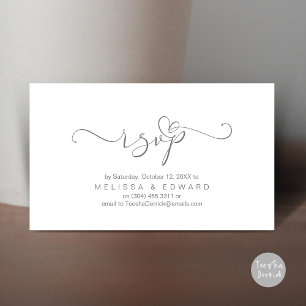 Tarjeta de invitación a la cena RSVP de boda román