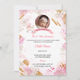 Tarjeta de invitación a la ceremonia de cuna, tarj