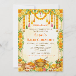 Tarjeta de Invitación a la Ceremonia de Haldi