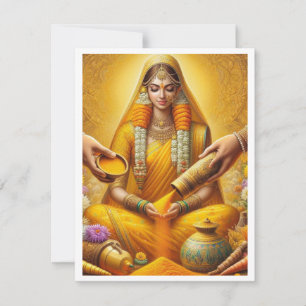 Tarjeta de invitación a la ceremonia de Haldi