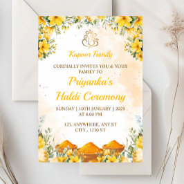 Tarjeta de invitación a la ceremonia de Haldi, Inv
