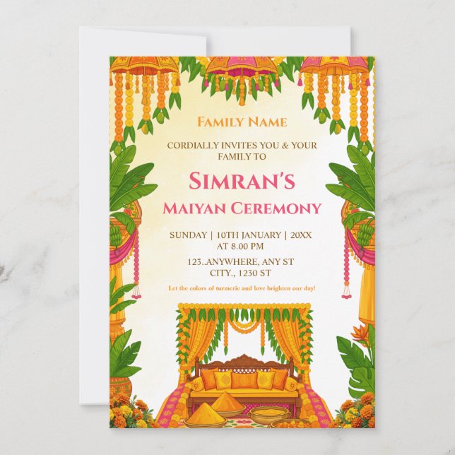 Tarjeta de Invitación a la Ceremonia de Maiyan (Anverso)
