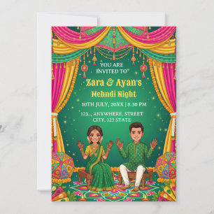 Tarjeta de Invitación a la Ceremonia de Mehndi de 