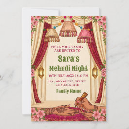 Tarjeta de invitación a la ceremonia de Mehndi Nig