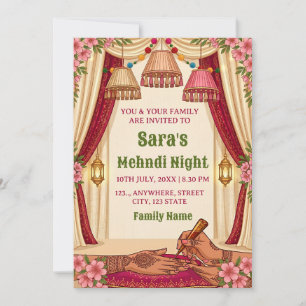 Tarjeta de invitación a la ceremonia de Mehndi Nig