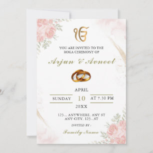 Tarjeta de invitación a la ceremonia de roka flora