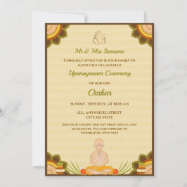 Tarjeta de invitación a la ceremonia de Upanayanam