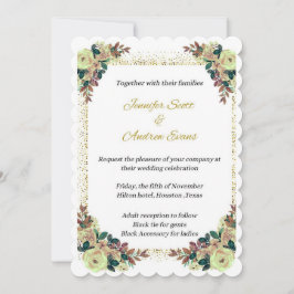 Tarjeta de invitación a la ceremonia del boda con