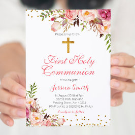 Tarjeta de invitación a la Chica floral de primave