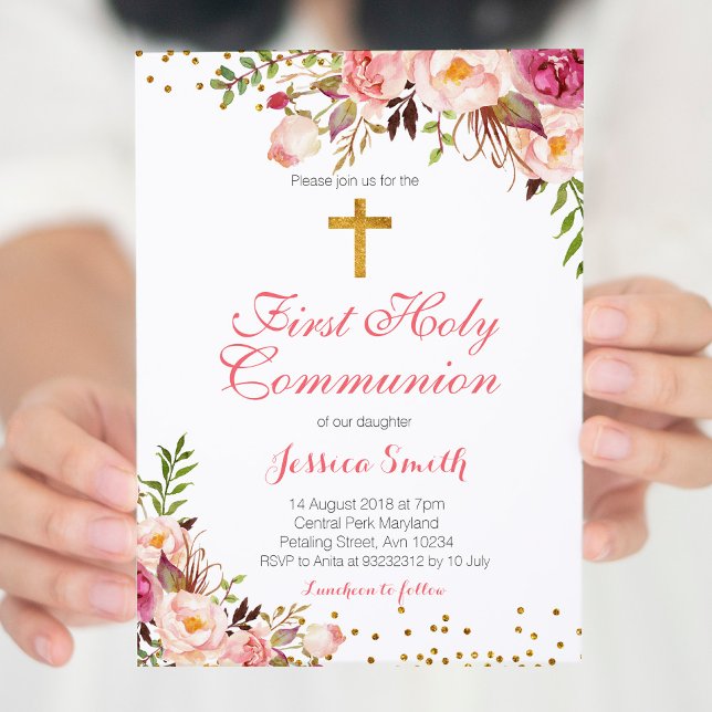 Tarjeta de invitación a la Chica floral de primave (Subido por el creador)