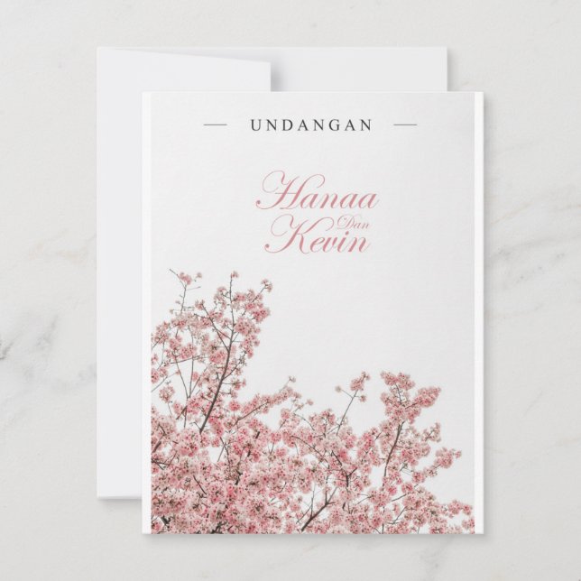 Tarjeta de invitación a la cría (tema floral) (Anverso)