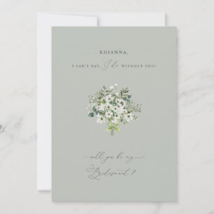 Tarjeta de invitación a la dama de honor Sage Gard