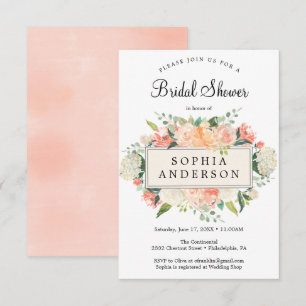 Tarjeta de invitación a la ducha de bonito floral 