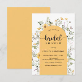 Tarjeta de invitación a la ducha de flores silvest