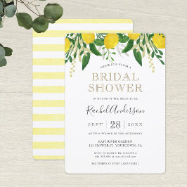 Tarjeta de invitación a la ducha de limón recién h