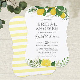 Tarjeta de invitación a la ducha de limón recién h