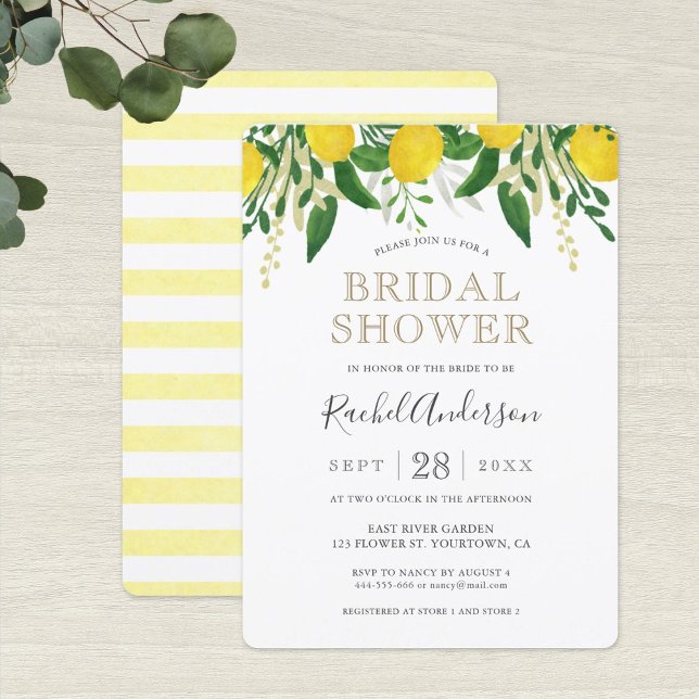 Tarjeta de invitación a la ducha de limón recién h (Subido por el creador)