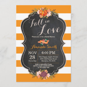 Tarjeta de invitación a la ducha de novia Caída en