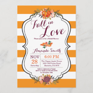 Tarjeta de invitación a la ducha de novia Caída en