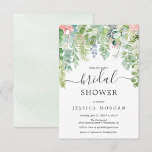Tarjeta de invitación a la ducha de novia con vege