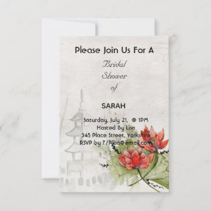 Tarjeta de invitación a la ducha de novia de flore