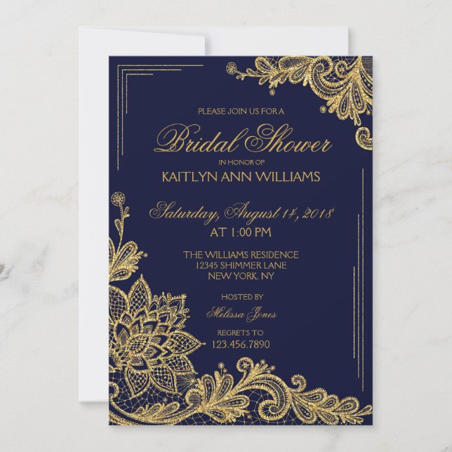 Tarjeta de invitación a la ducha de novias de la m (Anverso)