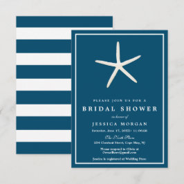 Tarjeta de invitación a la ducha Nautical Starfish