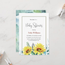Tarjeta de invitación a la ducha para bebés con gi