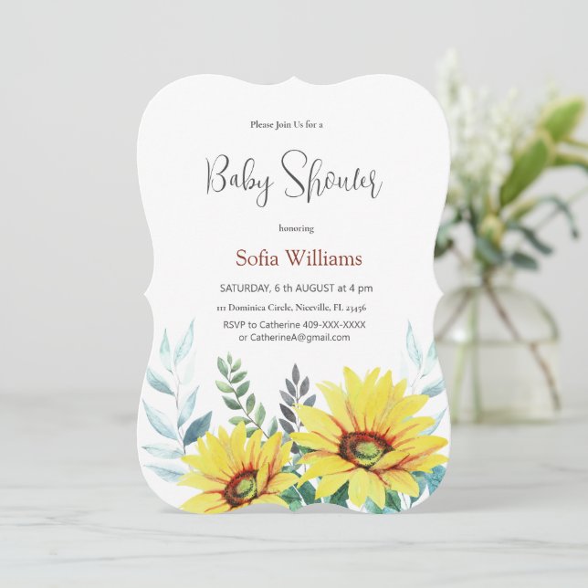 Tarjeta de invitación a la ducha para bebés con gi (Anverso de pie)