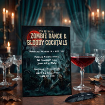 Tarjeta de invitación a la fiesta de baile de zomb