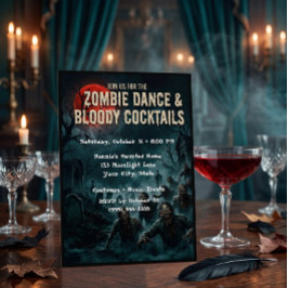 Tarjeta de invitación a la fiesta de baile de zomb