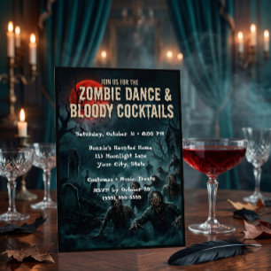 Tarjeta de invitación a la fiesta de baile de zomb