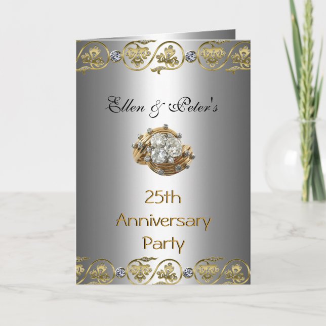 Tarjeta de Invitación a la Fiesta de Bodas de Plat (Anverso)