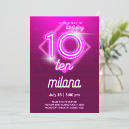 Tarjeta de invitación a la fiesta de cumpleaños 10