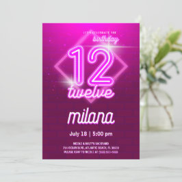 Tarjeta de invitación a la fiesta de cumpleaños 12