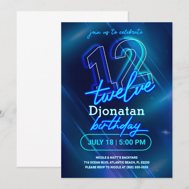 Invitación A Fiesta De Baile Para Niños, Invitación De Cumpleaños Disco Editable, Plantilla De Neón Brillante, Música Disco, Interpolación De Bailarina, Descarga Instantánea KP067 - España