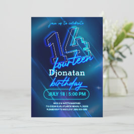 Tarjeta de invitación a la fiesta de cumpleaños 14
