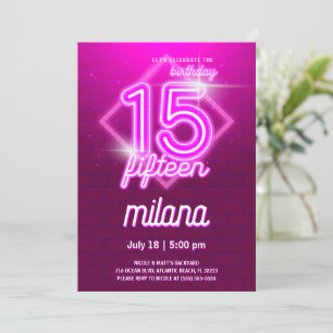 Tarjeta de invitación a la fiesta de cumpleaños 15