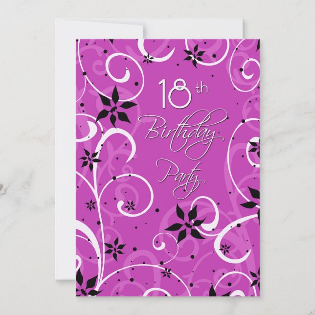 Tarjeta de invitación a la fiesta de cumpleaños 18 (Anverso)