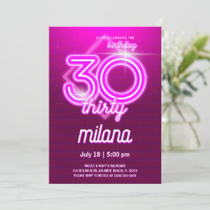 Tarjeta de invitación a la fiesta de cumpleaños 30