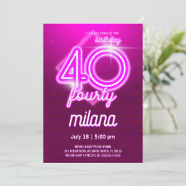 Tarjeta de invitación a la fiesta de cumpleaños 40