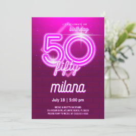Tarjeta de invitación a la fiesta de cumpleaños 50