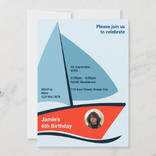 Tarjeta de invitación a la fiesta de cumpleaños 6 