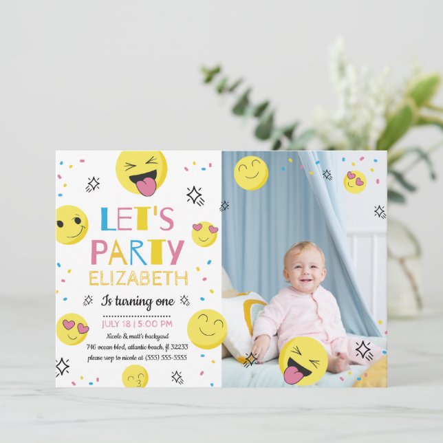 Tarjeta de invitación a la fiesta de cumpleaños de (Anverso de pie)