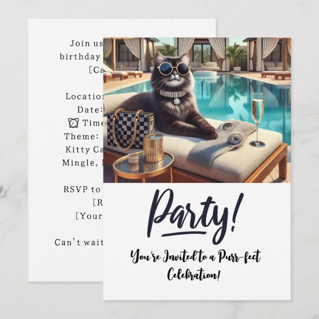 Tarjeta de invitación a la fiesta de cumpleaños de (Anverso / Reverso)