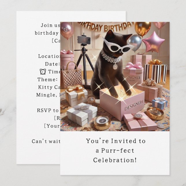 Tarjeta de invitación a la fiesta de cumpleaños de (Anverso / Reverso)