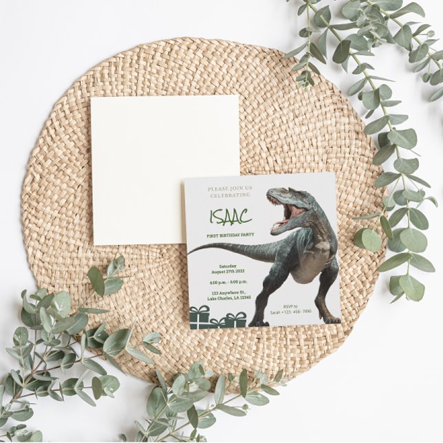 Tarjeta de invitación a la fiesta de cumpleaños de (Dinosaur Birthday Party Invitation)